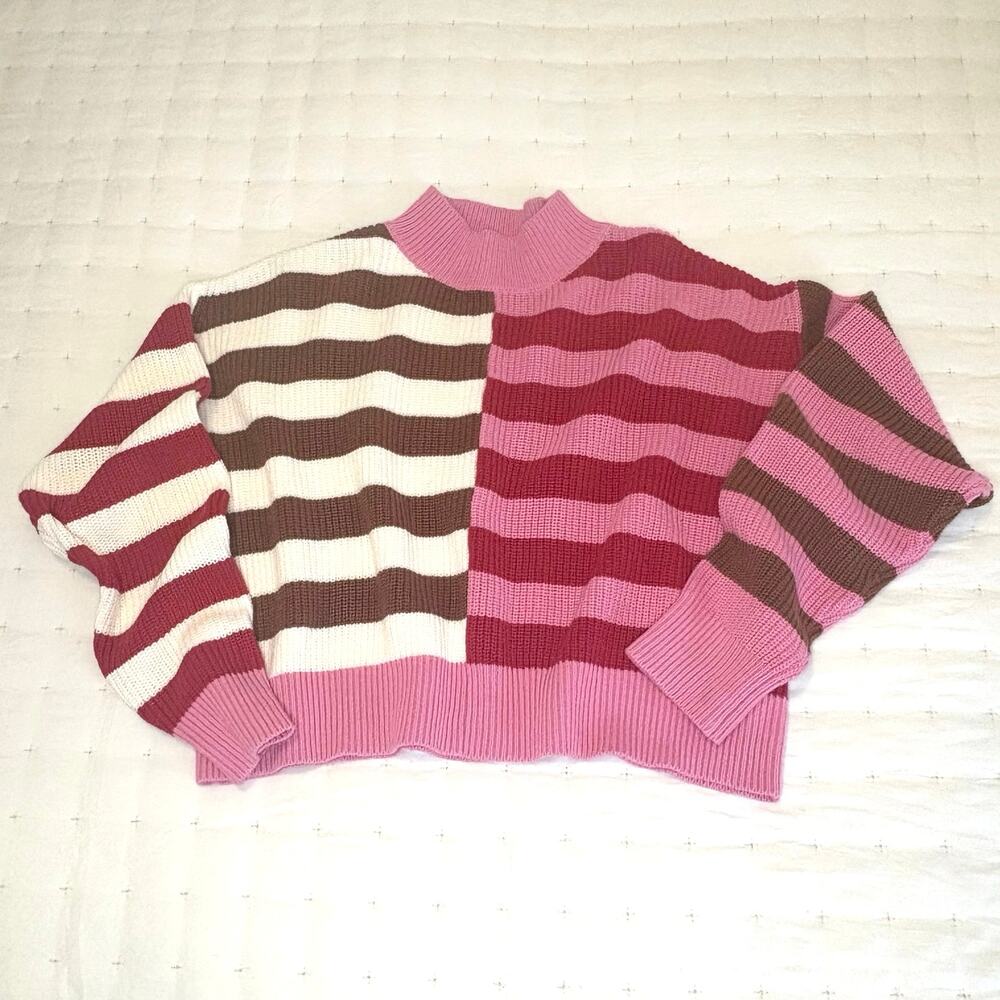 Promesa Color Block Mock Neck Sweater Women’s S